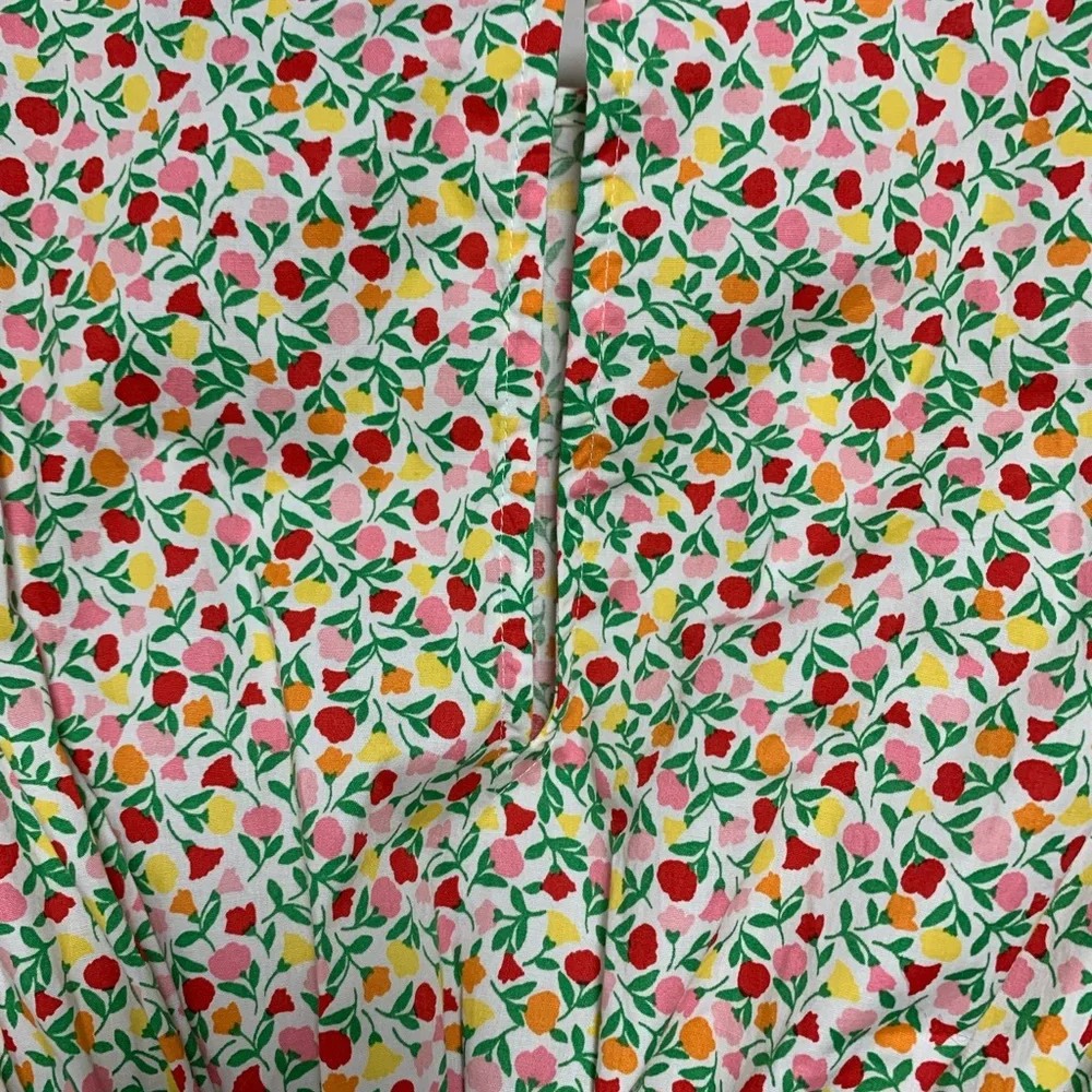 kate spade Cream Floral Midi Dress with Pink, Green and Yellow Accents